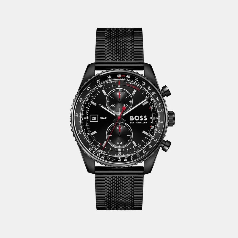Montre BOSS Homme Skytraveller en Acier Noir 1514348
