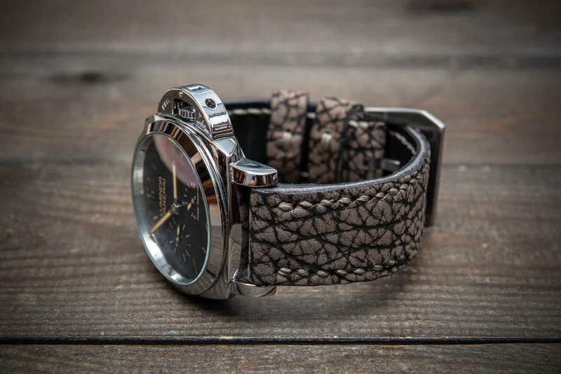 Stone Ridge Bison Leather Watch Strap - Handmade from Genuine American Bison Leather