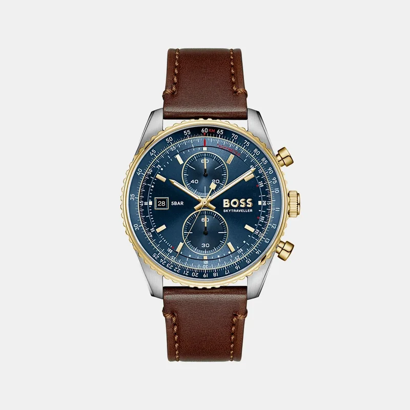 Montre BOSS Homme Skytraveller en Cuir Marron 1514346