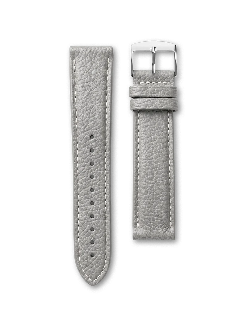 BRACELET CUIR - GRIS PERLE SURPIQUÉ