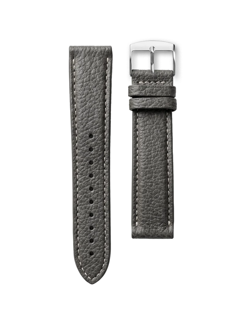 BRACELET CUIR - GRIS ARDOISE SURPIQUÉ
