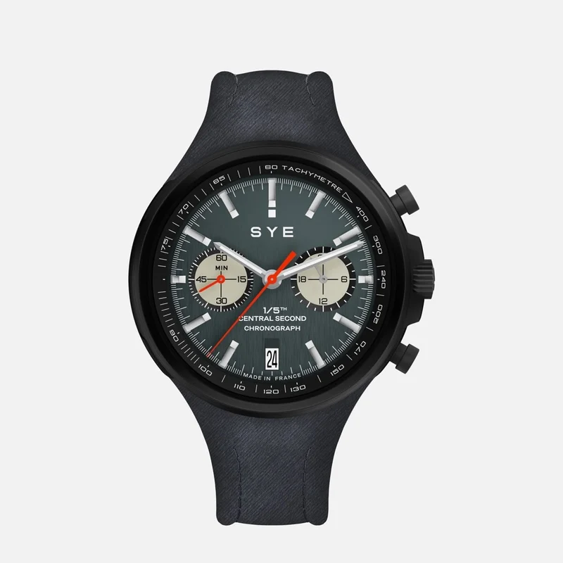 Chronograph [CUT 7] steel watch in black DLC