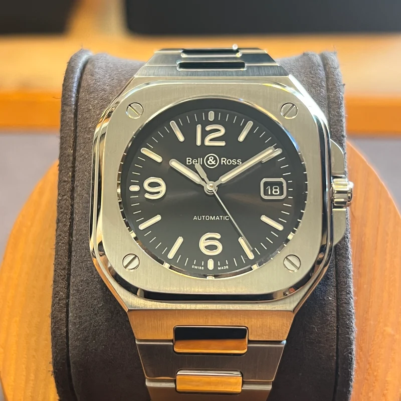 Bell & Ross Cadran noir, date automatique, ensemble complet BR05A-BL-ST/SST