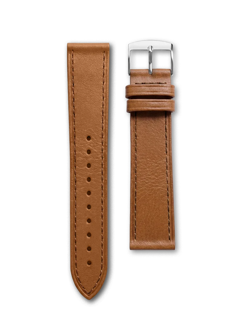 BRACELET CUIR XL - MARRON HAVANE SURPIQUÉ