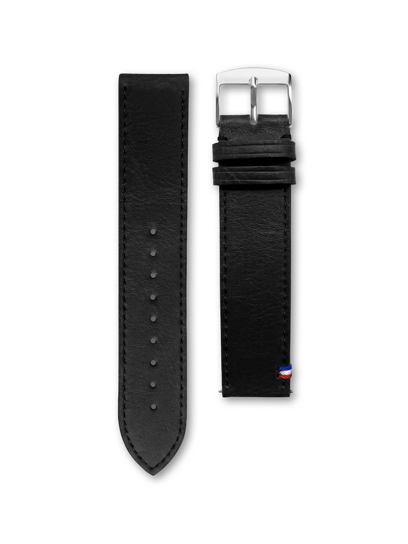 BRACELET CUIR VEGAN - NOIR SURPIQUÉ MADE IN FRANCE