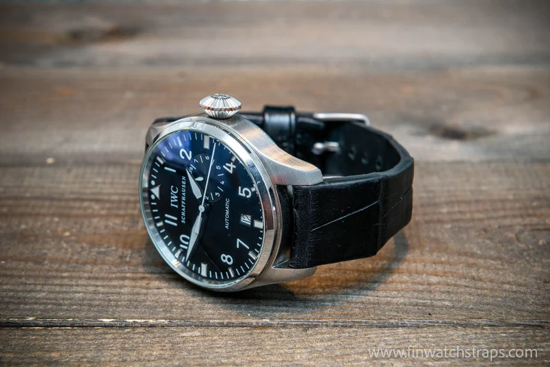 Alligator watch strap, Pilot watch strap, handmade in Finland. Ready to Ship