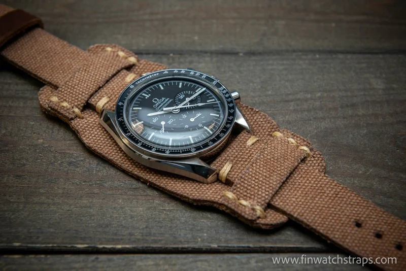 Military Bund Style Watch Strap: Vintage Canvas, handmade in Finland, Ready to Ship