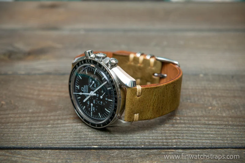 Nordic reindeer leather watch strap, Lapland reindeer watch band, hand-stitched. Ready to Ship