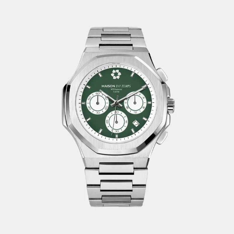 Montre MAISON DU TEMPS Homme MTGamma Chronographe Vert Acier 413-A