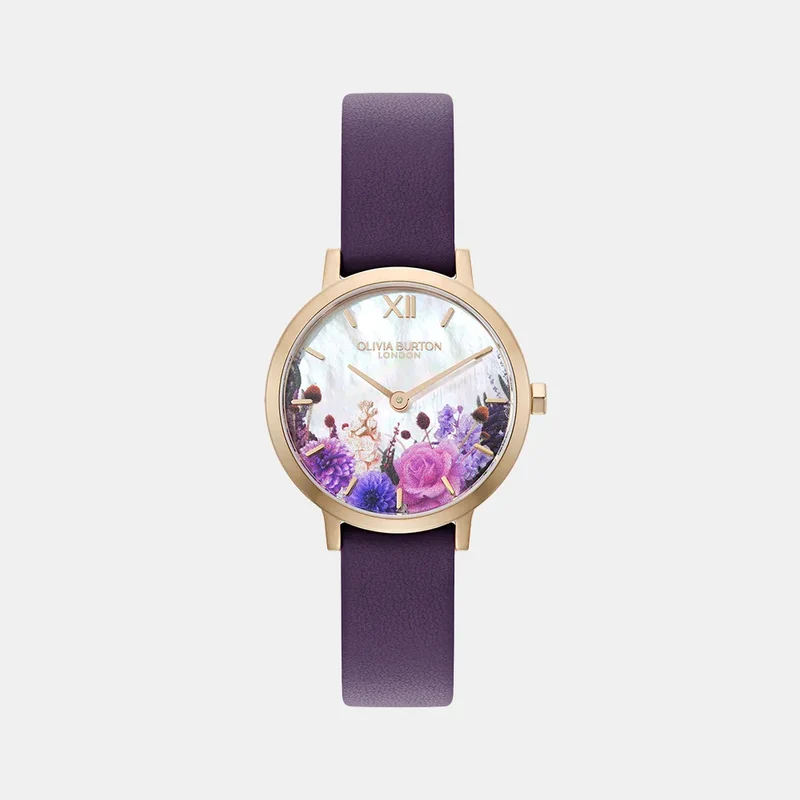 Montre OLIVIA BURTON Femme Autumn Floral en Cuir Violet 24000406