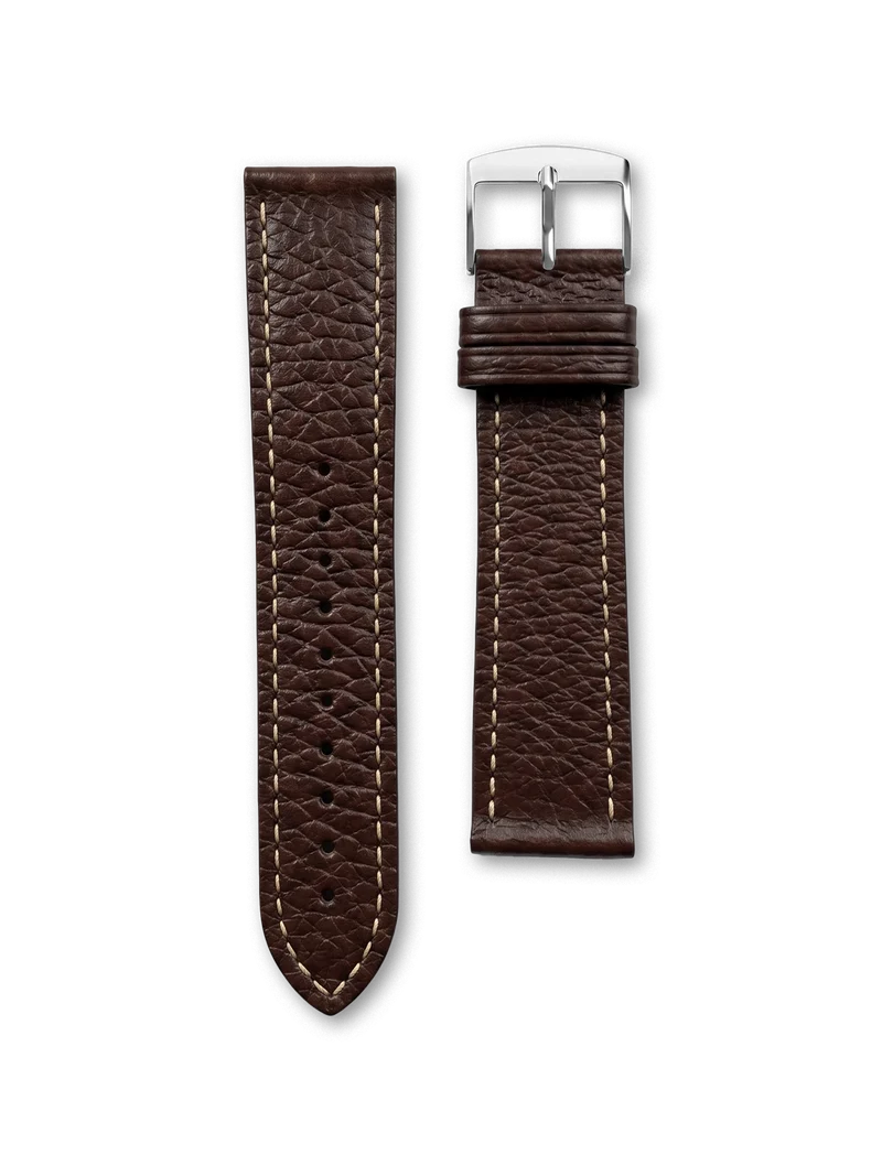 BRACELET CUIR - MARRON CHOCOLAT GRAINÉ