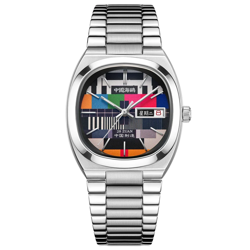 TV Jour-Date Calendrier Tonneau Vintage 36mm