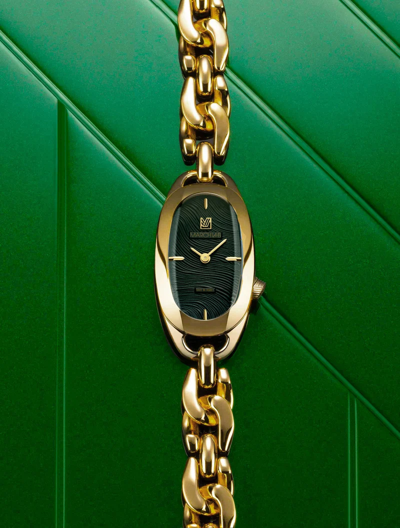 Montre OBLONGUE Drapée Emerald
