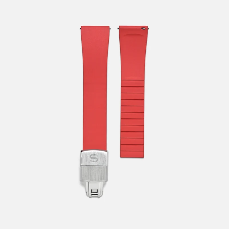 Slick FKM rubber strap 18mm Red