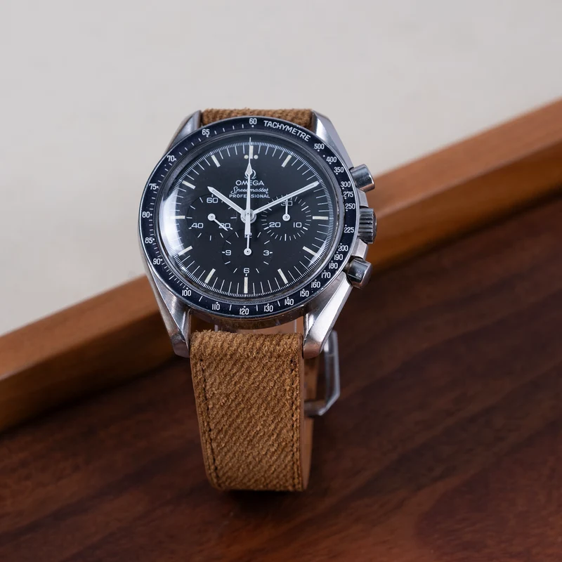 Bracelet de montre suède denim caramel