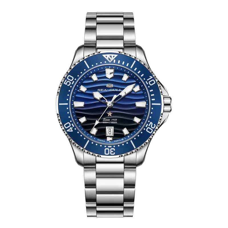 Océan Pro 300m Étanche Dégradé Texturé Vague Plongée 41mm