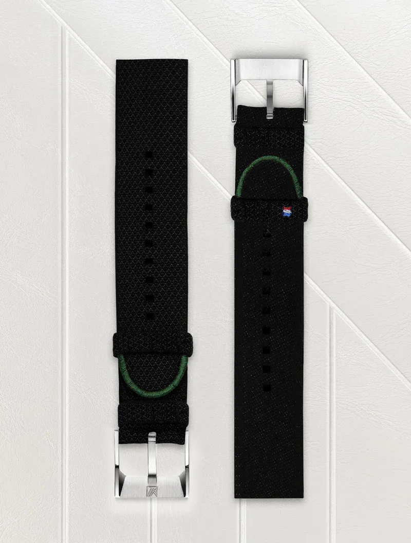 Bracelet en tissage Jacquard Julien Faure - Noir