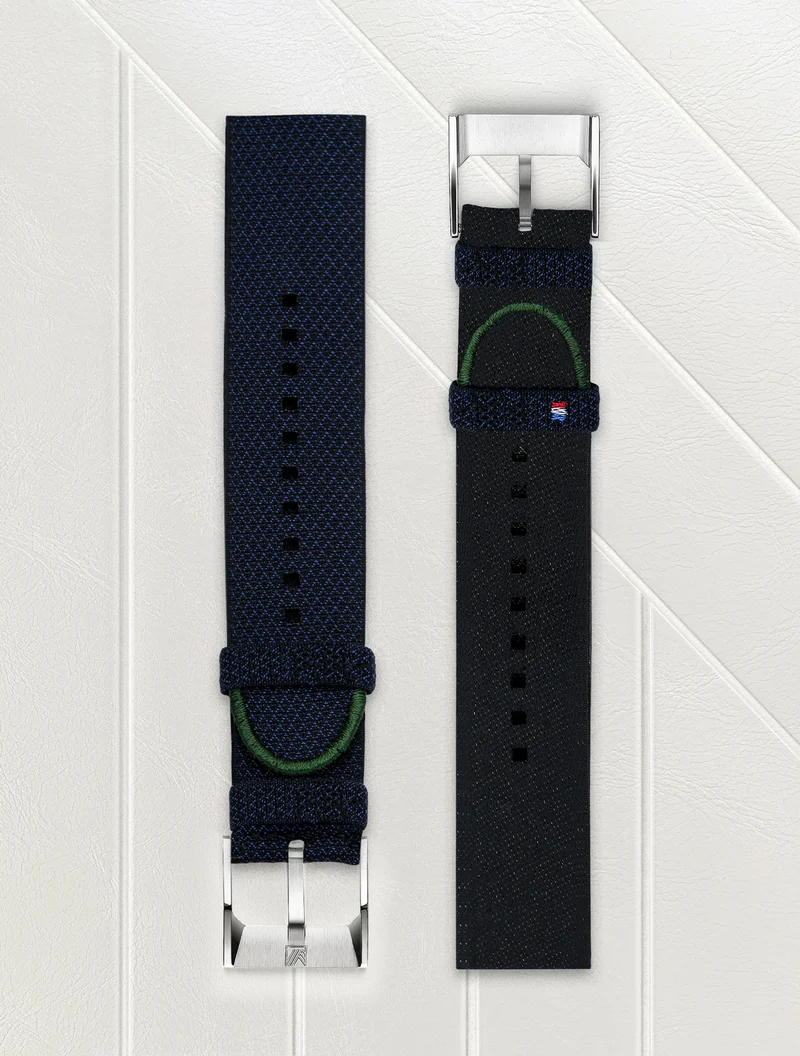 Bracelet en tissage Jacquard Julien Faure - Bleu Astral
