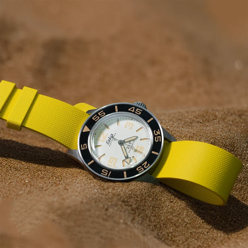 Bracelet une pièce fkm rubber Jaune