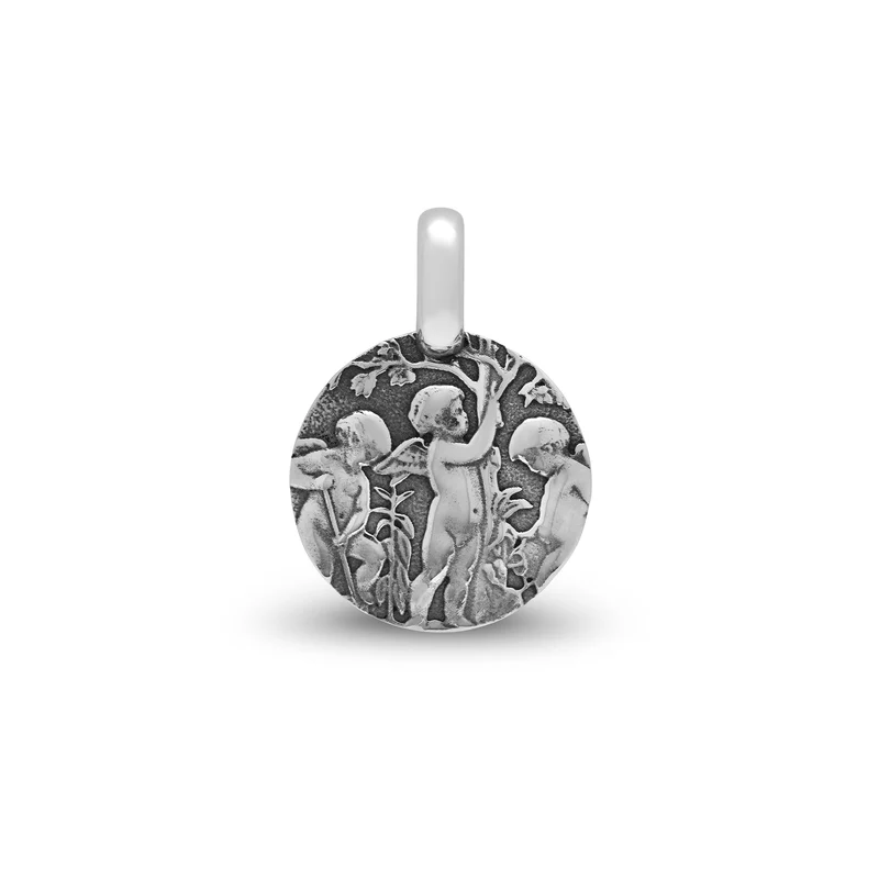 Médaille anges jardiniers en argent