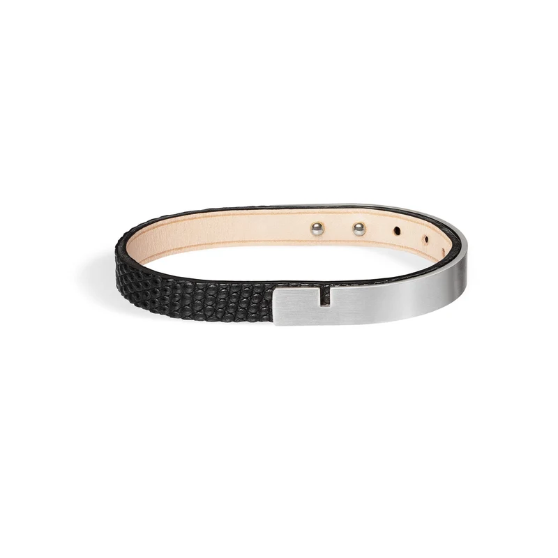 Bracelet cuir homme iguane noir | U'TURN.9