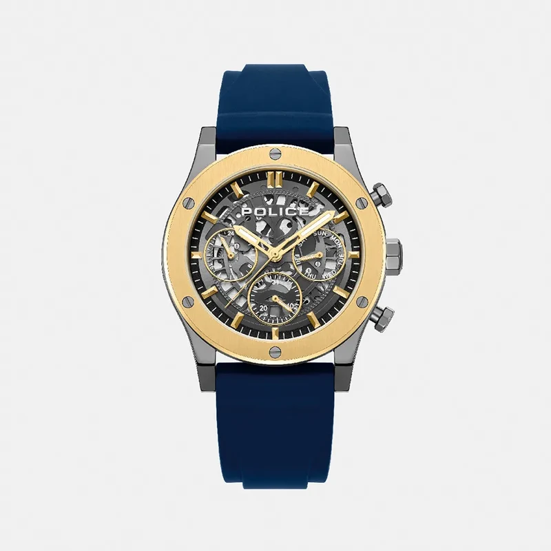 MONTRE POLICE Homme KNOTTY en Silicone Bleu PEWJQ0006406M