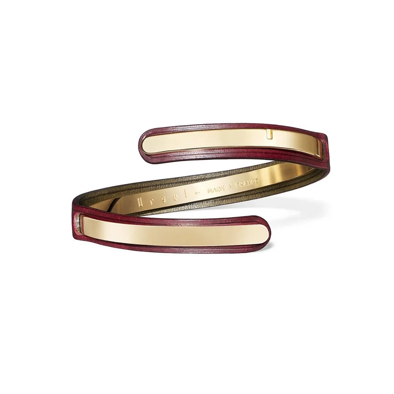 Bracelets cuir femme bordeaux | URAEUS.7