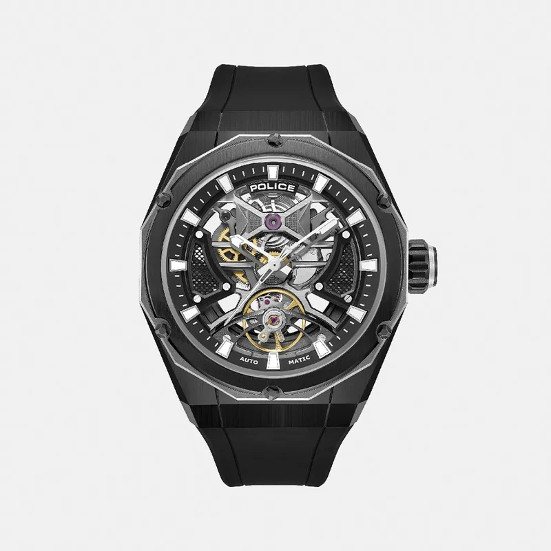MONTRE POLICE DAYTON Homme Automatique en Silicone Noir PEWGR0082301