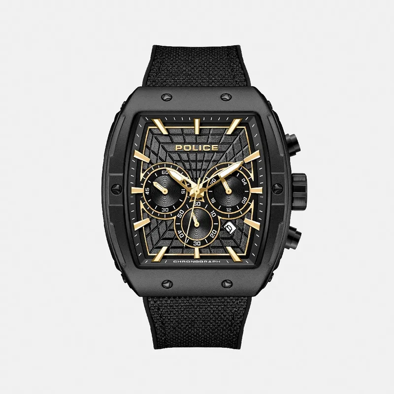 MONTRE POLICE Homme COSWIG Chronographe en Silicone Noir PEWGQ0093402