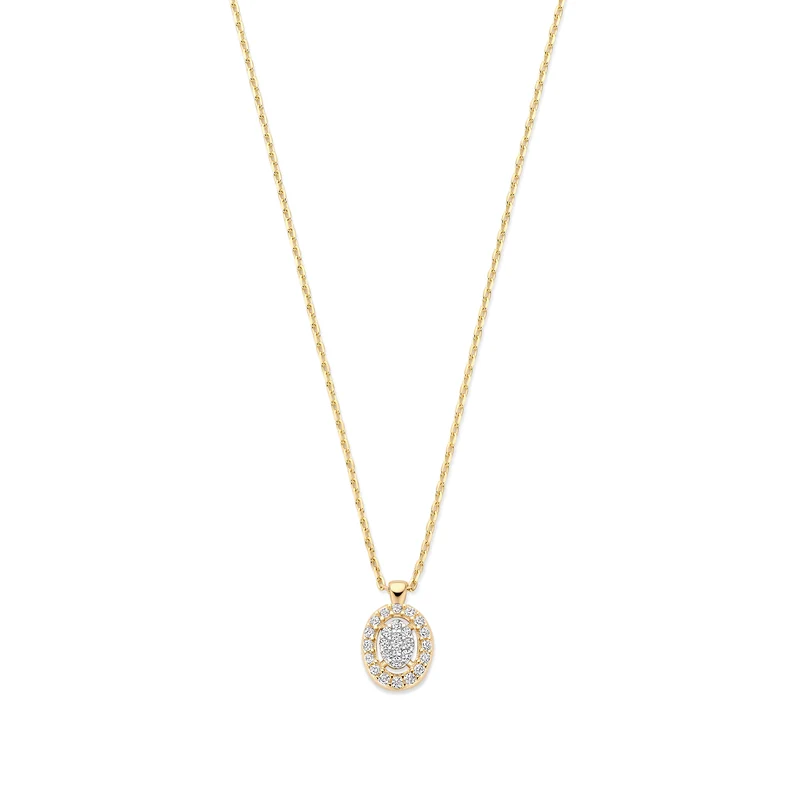 Le Marais Anne 14 Karat Gold Necklace With Zirconia Stones