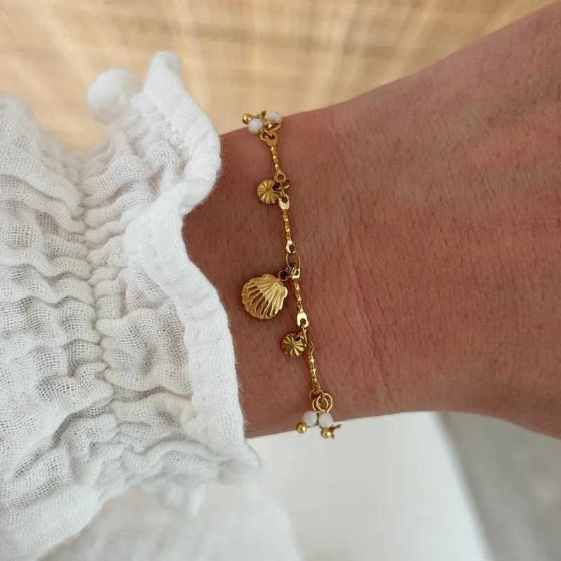 Bracelet "Coquillage" blanc acier