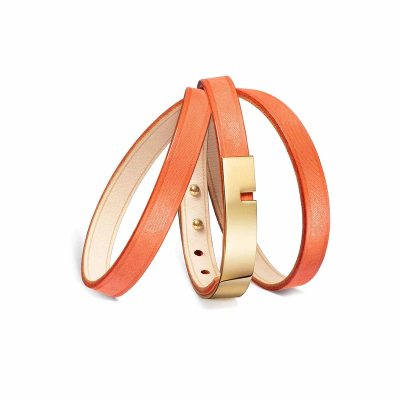 Bracelet cuir orange triple | U'TURN.TRIPLE