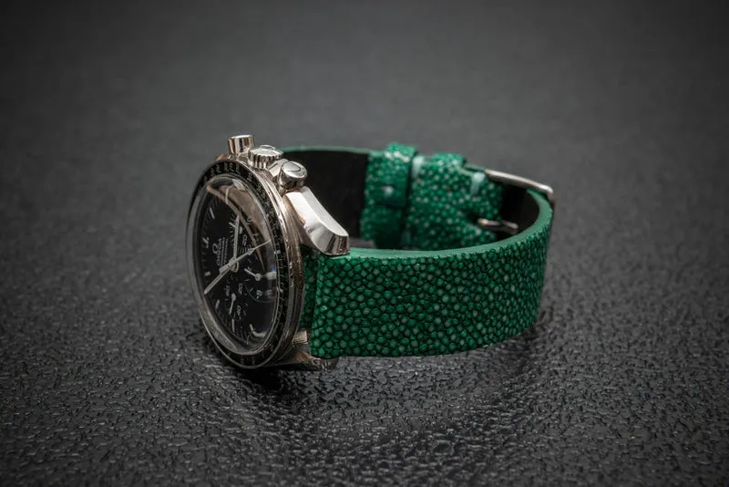 Emerald Green Stingray Leather Watch Strap – Handmade in Finland