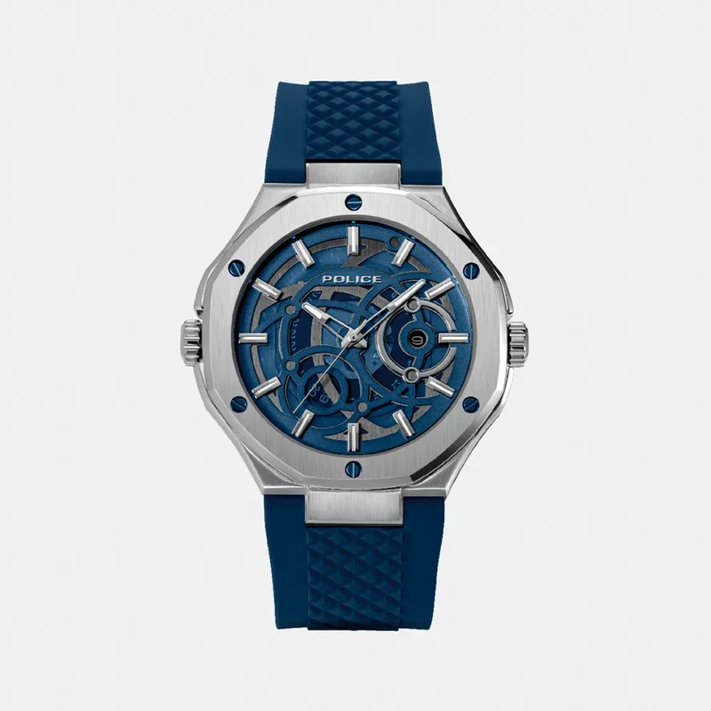 MONTRE POLICE Homme DUAL en Silicone Bleu et Noir PEWGQ0081903