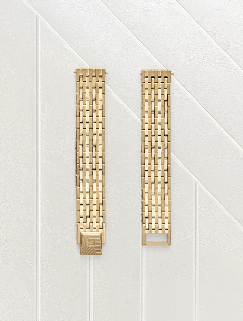 Bracelet Acier 9 Maillons Doré Plats 14mm