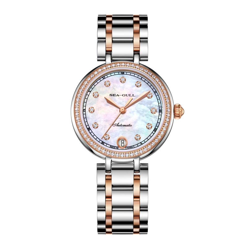 Femme Serti Diamant Nacre Habillée 32mm