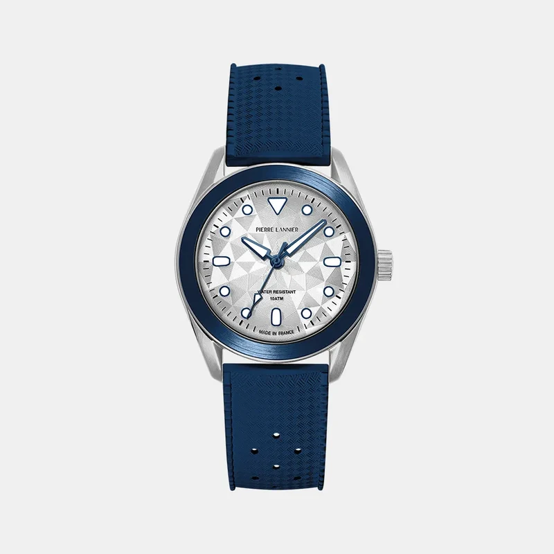 Montre PIERRE LANNIER Mixte BORA Vent Clair en Silicone Bleu 207K126