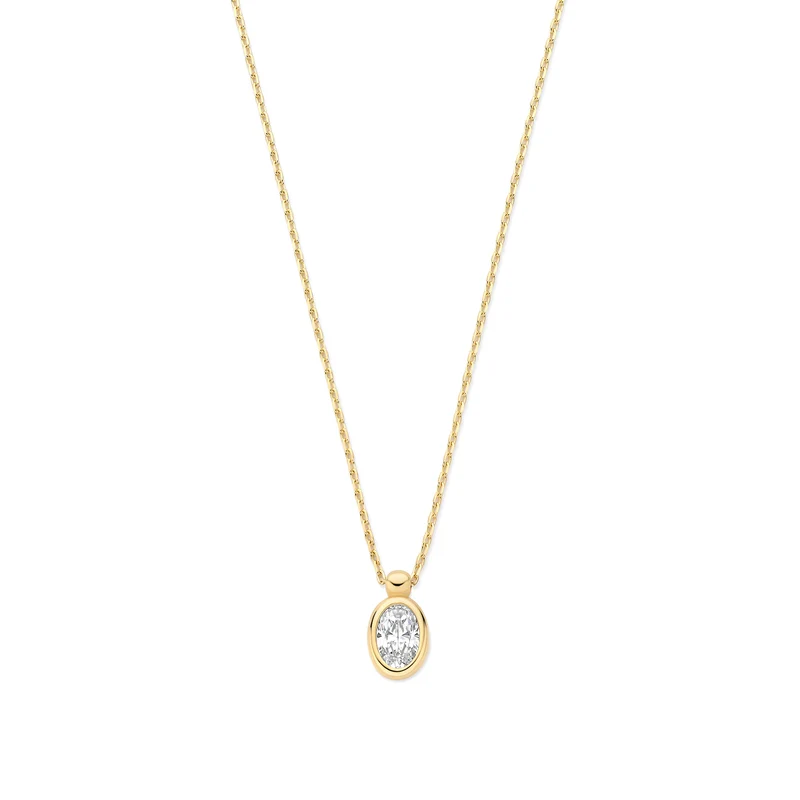 Le Marais Sophie 14 Karat Gold Necklace With Zirconia Stone