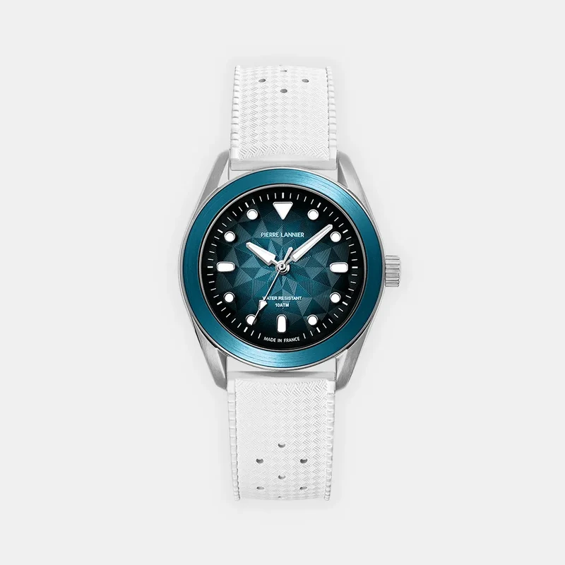 Montre PIERRE LANNIER Mixte BORA Grand large Silicone Blanc 207K161