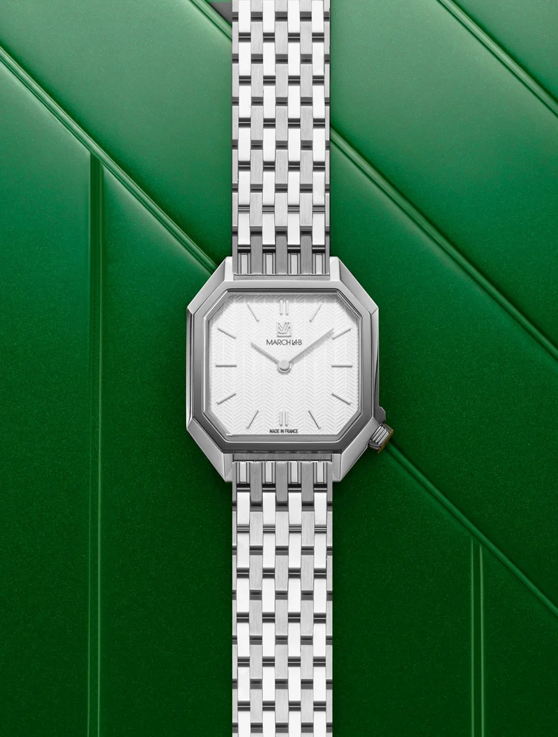 Montre MILADY MANSART Chevrons Blanc