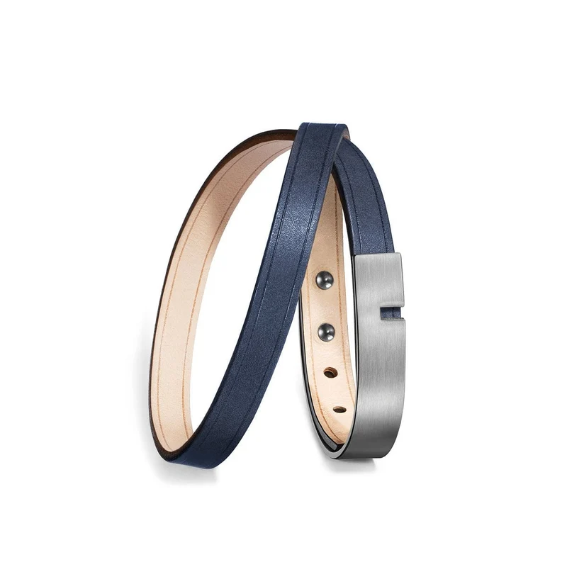 Bracelet cuir bleu marine | U'TURN TWICE