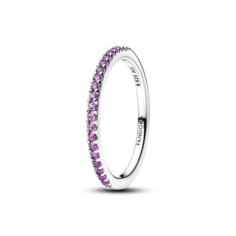 Pandora Timeless Bague Demi-Éternité Scintillante Purple Cubic Zirconia 192999C04