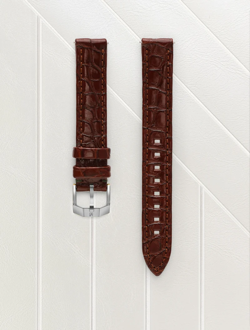 Bracelet Alligator Marron 14mm