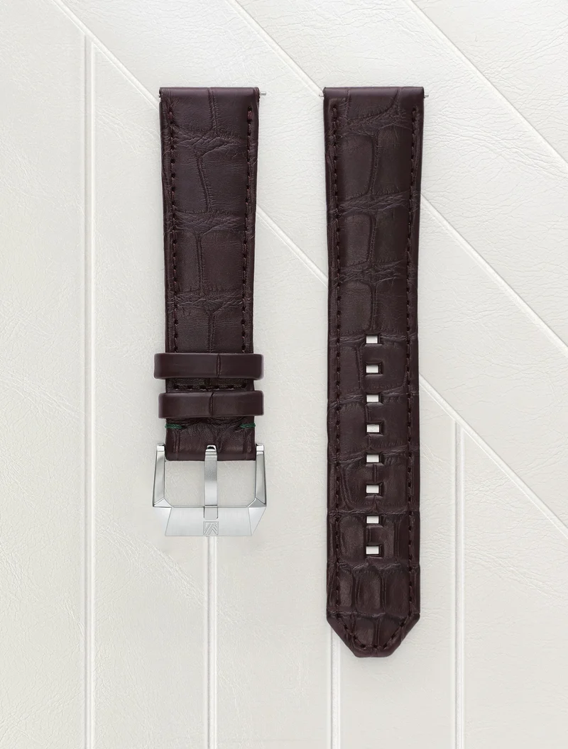 Bracelet Alligator Marron 22mm