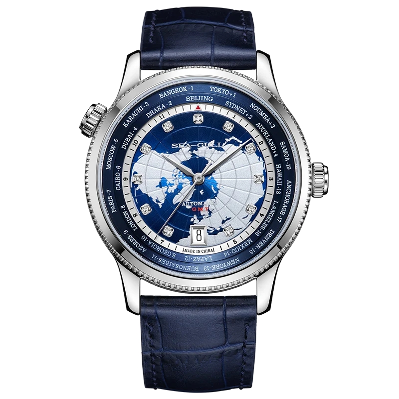 GMT Heure Mondiale Double Fuseau Calendrier 41mm