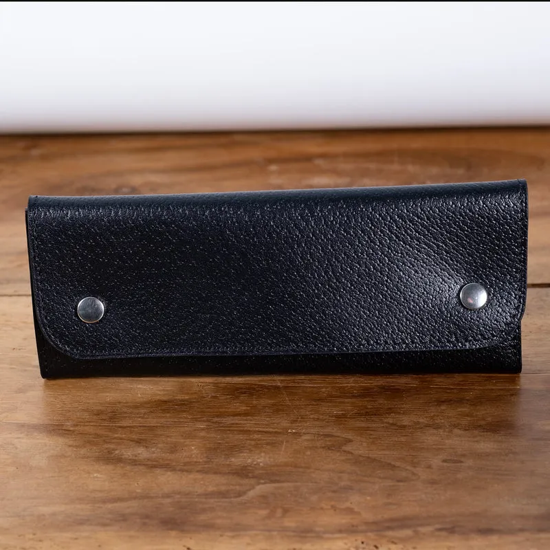 Pochette souple deux montres noir aspect pigskin