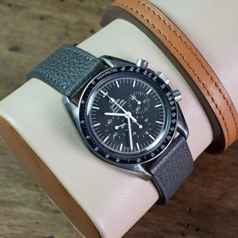 Bracelet Taurillon gris compatible boucle déployante omega