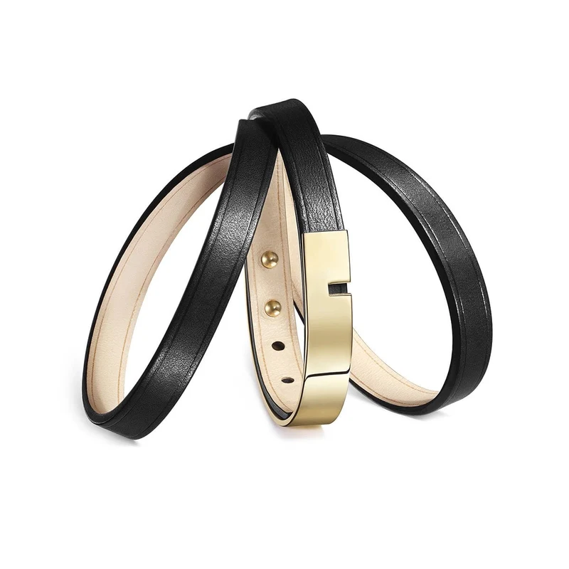 Bracelet noir en cuir | U'TURN.TRIPLE