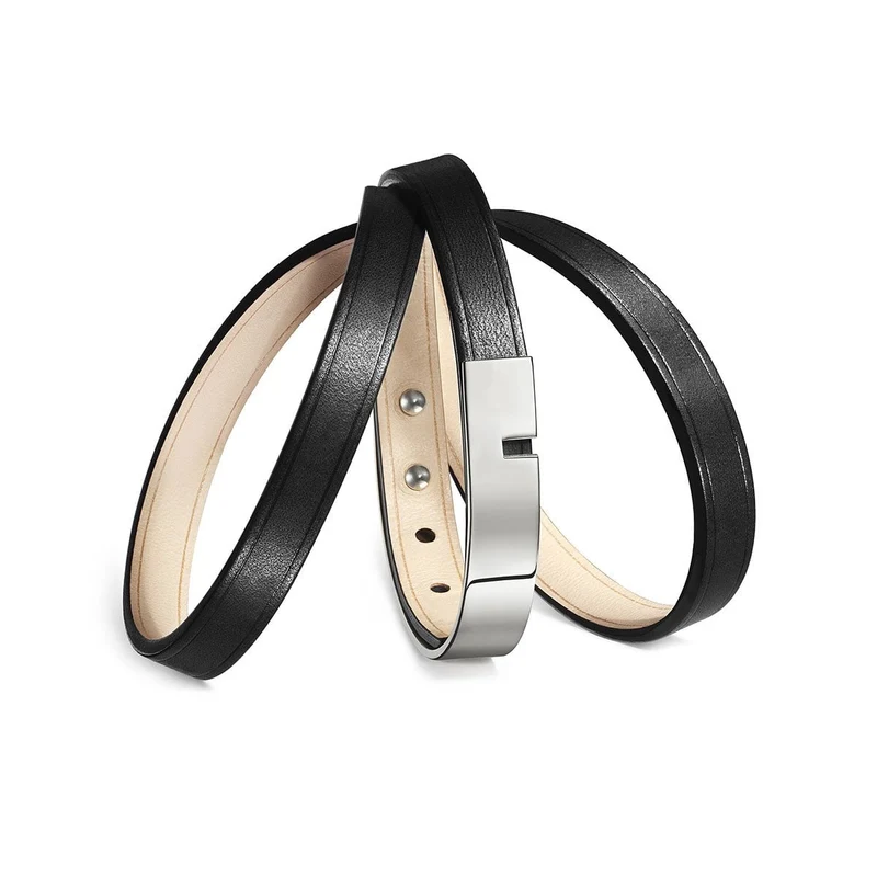 Bracelet noir en cuir | U'TURN.TRIPLE