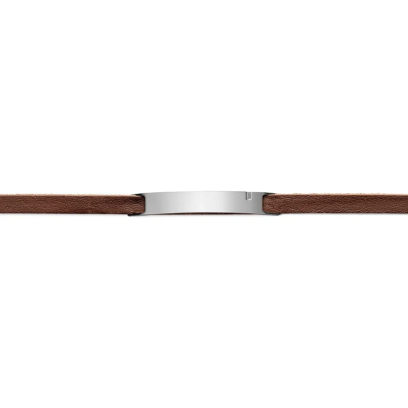 Bracelet cuir marron personnalisable | GOURMETTE